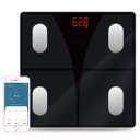 NUTRI FIT Scale for Body Weight and Fat Percentage, Digital Bathroom Smart Bluetooth Scale LED Display, 15 Body Composition Analyzer Baby Weight BMl Health Monitor Sync with App 400lbs - Black