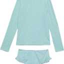 Gottex Kids Toddler and Little Girls Pineapple Print Two Piece Rash Guard Long Sleeve Swimsuit UV Sun Protection Bathing Suit (2-3T, Green)