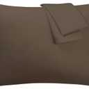 uxcell 2 Pack Pillow Cases Soft 1800 Series Microfiber Pillowcases Set with Zipper Standard(20"x26") Brown