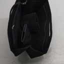 LEXSION Felt Purse Organizer Insert Zipper Pocket with Two Removeable Bottle Holder (Black)