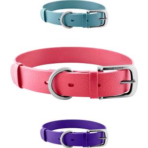 Tuff Pupper Classic Heavy Duty Dog Collar | 10x Stronger Than Leather | 100% Waterproof & Odor Proof Dog Collar | Tough Rust-Proof All Metal Hardware (Punch Pink)