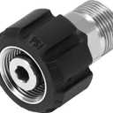 M MINGLE Pressure Washer Adapter, Metric M22 15mm Female Thread to M22 14mm Male Fitting, Stainless Steel, 4500 PSI