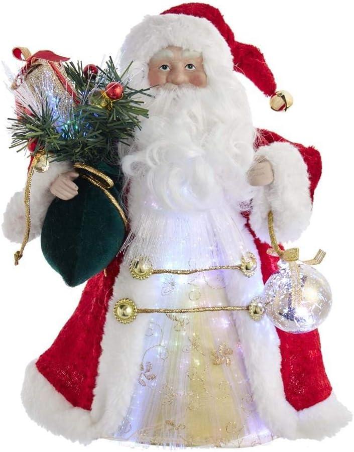 Kurt Adler 12-Inch CUL Fiber Optic LED Santa Treetop