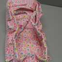 Baby Doll Cradle Bassinet Portable Doll Carrier Carry Bag,Doll Accessories Playset,with Soft Pillow Quilt Blanket Bear,for 8-9-10-11-12 Inch Smaller Alive Baby Doll (Flower Pattern)