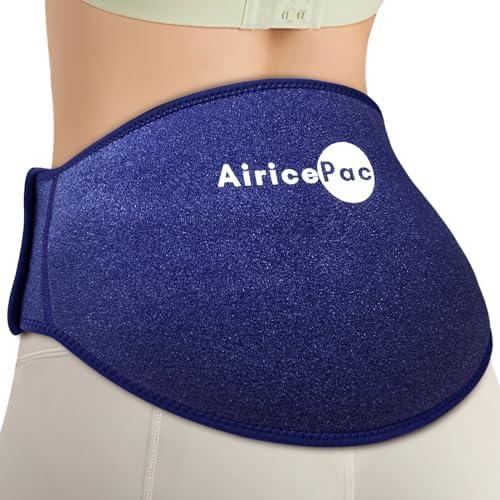 AiricePac Ice Pack for Back Pain Relief, Reusable Gel Lower Back Wrap, Cold Compress Therapy for Waist Lumbar Injuries, Sciatic Nerve, Herniated or Degenerative Disc, Coccyx, Tailbone Pain Blue