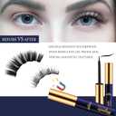 Menaka Magnetic Eyelashes Natural Look, 10 Pairs 3D Magnetic Lashes Kit Updated Strongest Waterproof.Reusable Magnet Fake Eyelash (Wispy Cat-Eye Magnetic Eyelashes Kit)