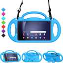 Kids Case for Samsung Galaxy Tab A9 8.7 Inch 2023 (SM-X110/X115/X117) & Tab A7 Lite 8.7 Inch 2021, Shockproof Handle Stand Protective Cover with Shoulder Strap for Galaxy 8.7" Tablet, Blue