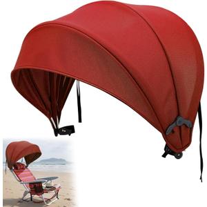 DaisyInner 1 Pcs Beach Chair Umbrella Canopy Extra Large Foldable Chair Sun Shade with Adjustable Clamp for Beach Camping Fishing Lounge Outdoor (Brick Red)