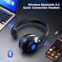 Wireless Headset with Microphone for Work, Bluetooth 5.3 Computer Headset for Laptop, 45 Hours Battery Life & Mute Button, Headset with Mic for PC, iPhone, Zoom, Skype, Office & Home