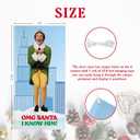 Buddy The Elf Christmas Door Cover, Omg Santa I Know Him Porch Sign for Outdoor Decorations, Funny Elf Photo Booth Background Banner, Christmas Party Decor Supplies, 70.8x35 Inch