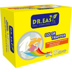 DR. EASY Unscented Color Catcher Sheets, 72 Count, Special Pores Texture, Dye & Remover, Safe for Dryer, Compatible with All Washers & HE, Non-Toxic, All Skin Types