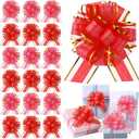 WILLBOND 20 Pieces 6 Inch Pull Bows Gift Wrapping Ribbon Pull Bows for Valentine Wedding Baskets Christmas Multicolor Wrap Accessory for Gift Present Holiday Decor(Red, Pink)