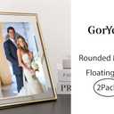 Gold 10x12 Floating Frame 2-Pack for Photo Sizes(7x9''8x10'',8.5x11''),Adjustable Tabletop/Shelf Floating Picture Frame 8x10'',Classy Gift Choice for Wedding,Christmas,Home or Office Decor
