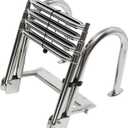 Amarine Made Dock Ladder, 4 Step Pontoon Boat Ladders, Stainless Steel Telescoping Boat Ladder, Marine Folding Ladder with Handrails, Dock Steps for Boats, Load Capacity-440lb