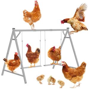 Chicken Roosting Bars Chicken Perch with 2 Swings, Chicken Roost Activity Play for Coop Accessories, Farm Enrichment Toys for Poultry Hens Healthy and Happy