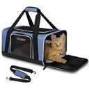 Petskd Pet Carrier 17x11x9.5 Alaska Airline Approved,Pet Travel Carrier Bag for Small Cats and Dogs, Soft Dog Carrier for 1-10 LBS Pets,Dog Cat Carrier with Safety Lock Zipper(Blue)