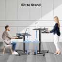 BONTEC Mobile Standing Desk with Keyboard Tray, Mobile Podium on Wheels, Universal
