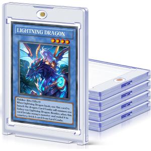 5 ct Magnetic Card Holders for Trading Cards, 35 pt Hard Cards Sleeves Case fit for MTG Cards, Standard Cards, Sports Cards, Baseball Cards Toploaders