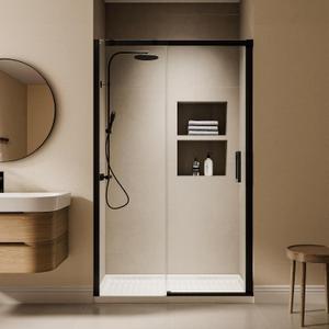 30“ W x 74" H Sliding Shower Door, Glass Shower Glass Door with Clear SGCC Tempered Glass, Finish, Reversible Installation