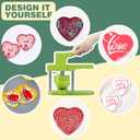Happizza Heart-Shaped Button Maker Machine, Detachable Heart DIY Pin Button Maker Press Machine Kit, Badge Button Press Machine Pin Maker Machine with Free 100pcs Button Parts