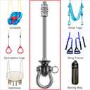 Dolibest Set of 2 Permanent Antirust Stainless Steel 304 Heavy Duty Swing Hangers, Playground Porch Yoga Seat,for Wood and Steel Beam Yoga Hammock Chair Punching 1500LB Capacity,180 Swing,9.64'' (Silver 9.67'' 2 Pack)