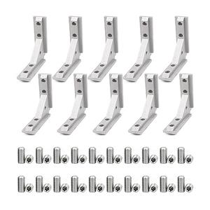 FORRCKY 10Pcs 15 Series ULS Aluminum Extrusion Profile Connector Brackets with 10pcs 1515 Series Extruded Aluminum Profiles Corner Pieces 40pcs Screws