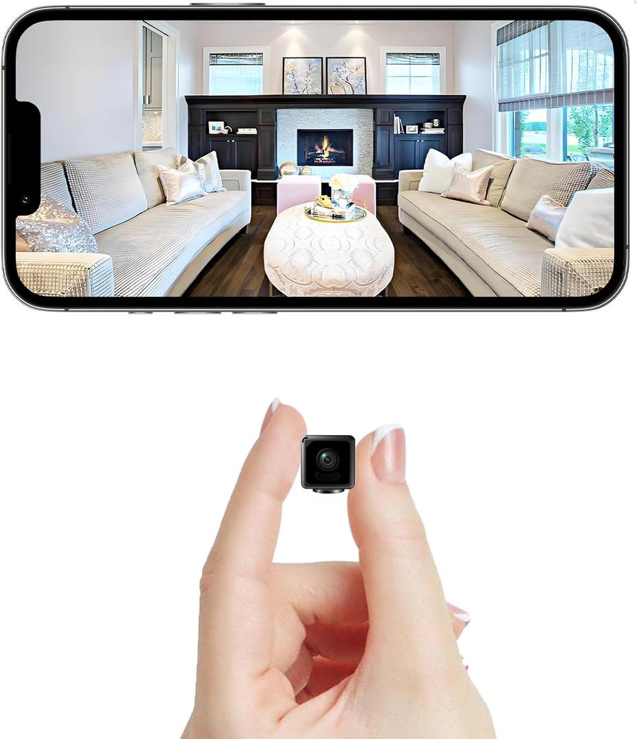 4K Mini Security Camera WiFi Wireless Camera Small Smart Portable HD Nanny Cam with Motion Detection Cloud & SD Storage Clear Night Vision Micro Cameras for Home Office Pet Baby Monitor Indoor/Outdoor