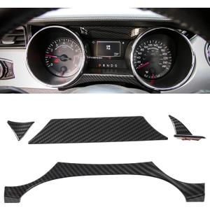 RT-TCZ Carbon Fiber Dashboard Instrument Panel Trim Frame Cover Interior Accessories for Ford Mustang 2015-2018