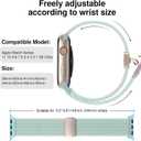 Braided Stretchy Band Compatible with Apple Watch Bands Women Men, Soft Nylon Solo Loop Magnetic Sport Strap for Succulent, iWatch 38mm/40mm/41mm/(42mm-series 11 10)