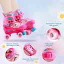 Adjustable Kids Roller Skates for Girls Boys with Light Up Wheels Skates for Kids Ages 6-12, Toddler 3-5, Youth and Women Beginners Indoor and Outdoor (Rose Red / Pink)