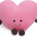 1 lb Weighted Heart Plush Pillow - 12 inch Stuffed Animal Weighted Plush Toy, Cute Valentine's Day Gift, Cuddle Heart Red/Pink