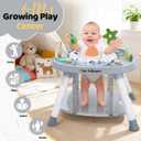 Time Followers 6-in-1 Baby Activity Center | 4 Stage Montessori-Inspired Toys | Grow Stationary Standing Toddler Table | Jumpers & Bouncers | Must Have for Boy & Girl 6, 12, 24+ Month Old (Grey)