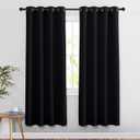NICETOWN Black Blackout Curtains 78 inches Long 2 Panels Burg - Light Reducing Thermal Insulated Grommet Privacy Doorway Curtains Window Treatments for Bedroom (Set of 2, W52 x L78)