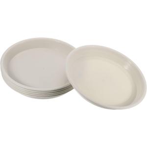 6 Pack Planter Saucers - Plastic Plant Tray Flowerpot Drip Trays Round Apply to Outdoor/Garden (12 Inch/ 30.5cm, Beige)
