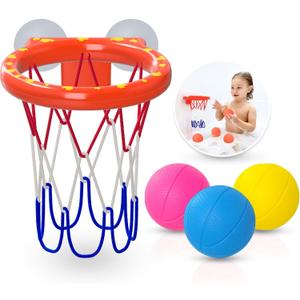 MARPPY Bath Toys - Bathtub Basketball Hoop for Toddler Kids - Bath Toys Mold-Free with Strong Suction Cups and 3 Colorful No-Hole Balls - Fun Shower Toys and Bathtub Toy for Toddlers