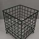 Wire Storage Basket, Desktop Mini Metal Wire Storage Organizer Metal Baskets for Shelves Decorative Bins Countertop Organizer for Laundry, Garage, Refridge Black