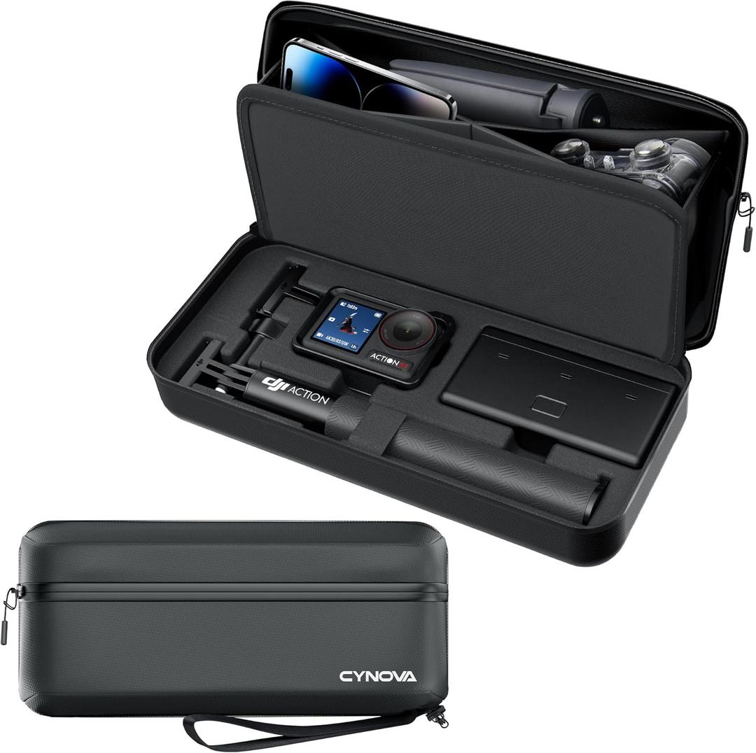 CYNOVA Carrying Bag for DJI Osmo Action 4/5 Pro, PU Storage Protective Bag for DJI Osmo Action 4/5 Pro Adventure Combo Accessories, Protective PU Storage Accessories
