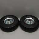 (2 Pack) 10 Inch Solid Polyurethane Tire 4.10/3.50-4 Tire, 10" Flat Free Wheels with 5/8" Bearings, 2.2" Offset Hub for Garden Cart, Hand Truck, Lawn Cart, Mower