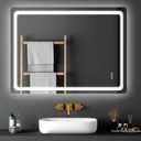VEVOR LED Bathroom Mirror, 36" x 48" LED Bathroom Vanity Mirror with Frontlit and Backlit, Anti-Fog Memory Mirror with Lights, Stepless 3 Colors Temperature Dimmable Bathroom Mirror, Wall Mounted