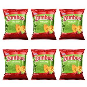 Zambos Plantain Chips: Spicy with Chili,Lime and Salt (Tajaditas de Pltano con Chile + Limn y Sal) Crunchy with spicy taste that many like | Salvajes del Trpico | 5.46 ounces (155grams) 6 pack, BB 05/11/2026