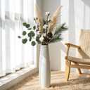 White Ceramic Floor Vase 24 Inches Tall Flower Holder Decorative Large Vases for Table Centerpieces Shelf Home Decor Living Room Branches Sky-Dried Flower Arrangement Simple Decorative