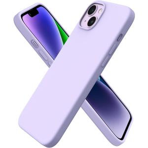 ORNARTO Compatible with iPhone 14 Plus Case 6.7, Slim Liquid Silicone 3 Layers Full Covered Soft Gel Rubber Phone Case Protective Cover 6.7 Inch, Pastel Lilac
