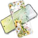 for Google Pixel 9A Case Camera Lens Protector, [Flowers Slim]+[Anti-Drop Shockproof Protective] Soft TPU Women Stylish Pixel 9A Phone Covers 6.285 InchSunshine Blossom