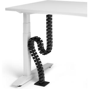 VALU Cable Management Spine  49 Inch Cable Organizer for Standing & Fixed Desks  Sturdy & Flexible with Magnetic Link  Cord Management System Under Desk with Steel Base & Non-Slip Pads (Black)