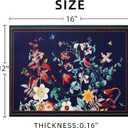 Dish Drying Mat Absorbent Floral Coffee Mat Rubber Backed Soft Silicone Bird Kitchen Dish Draining Mat for Kitchen Bathroom Coffee Bar (Navy Blue, 12 x 16 Inches)