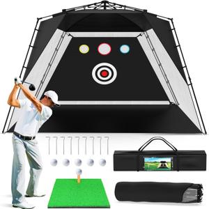 Golf Net, Easy POP UP Golf Practice Hitting Nets with Turf Mat, Easy to Install 10x7.5FT All in 1 Hitting Aid Backyard Driving Chipping Swing Training, Idea Gifts for Men Golf Net, Easy POP UP Golf Practice Hitting Nets with Turf Mat, Easy to Install 10x7.5FT All in 1 Hitting Aid Backyard Driving Chipping Swing Training, Idea Gifts for Men