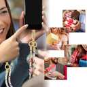Crystal Phone Strap Crossbody and Wrist Lanyard, Anti Theft Layered & Wrist Strap Cell Phone Neck for Women