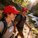 Football Fan Hat,Embroidered Adjustable Football Cap for Men, Women,Cotton Trucker Cap,Game Day Gift (Red, L)
