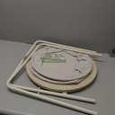 VASAGLE LILEA Collection - Small Round Side End Table, Modern Nightstand with Fabric Basket, Cream White ULET223K67