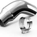 Exhaust Tip, 5 Inch Diesel Exhaust Tip Elbow Tip with a Clamp, 5" inlet 7" Outlet Chrome Exhaust Tip for Pickups, Trucks and Cars